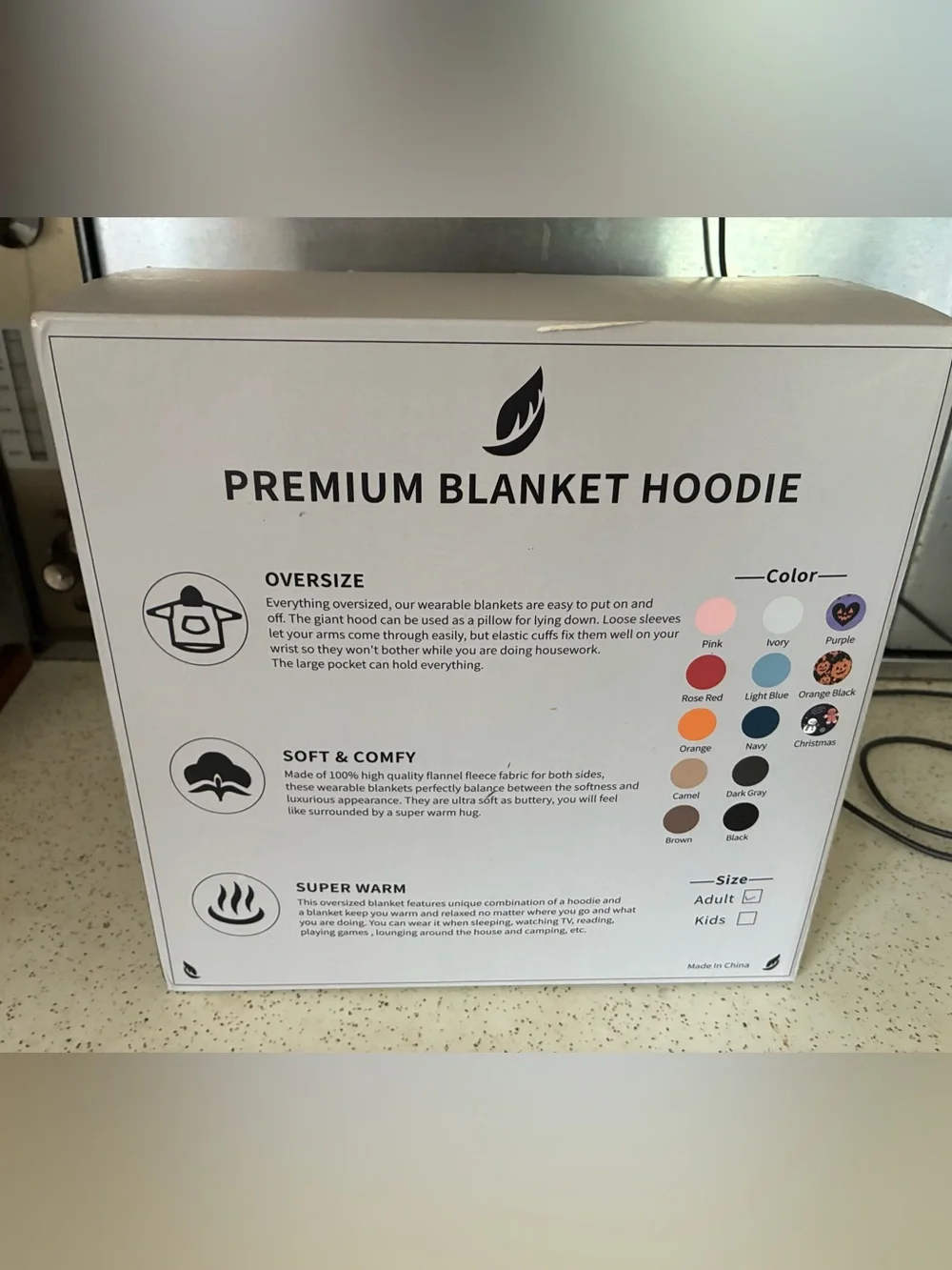 Premium Blanket Hoodie - Navy Oversized Snuggie